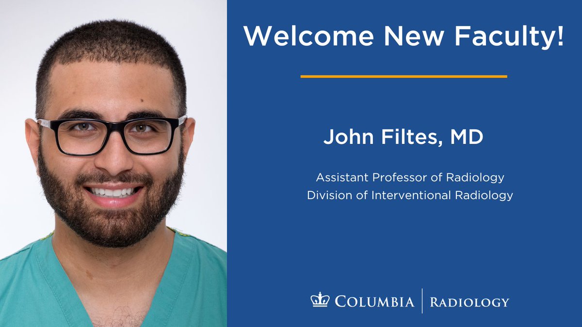 A very warm welcome to John Filtes, MD, who joined our Division of Interventional Radiology last month!
