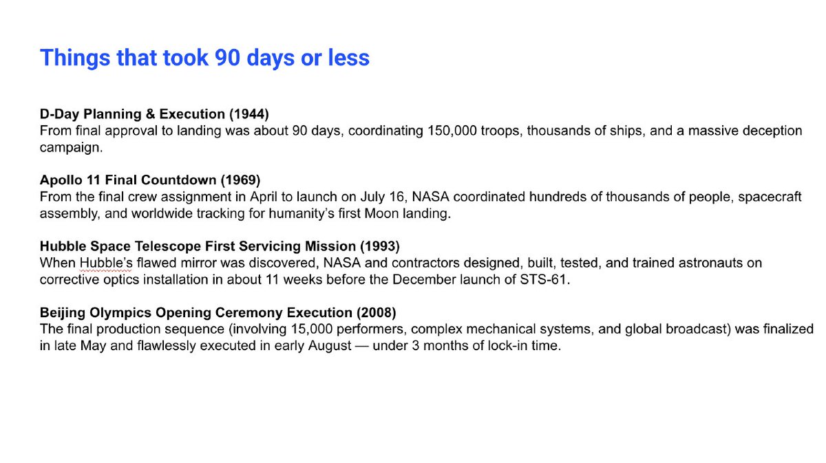The finishing slide I used for a team kickoff on a new product at Coinbase. 

Large companies don't have to be slow. Moving slow is a choice. And it's not a choice I'll ever make.