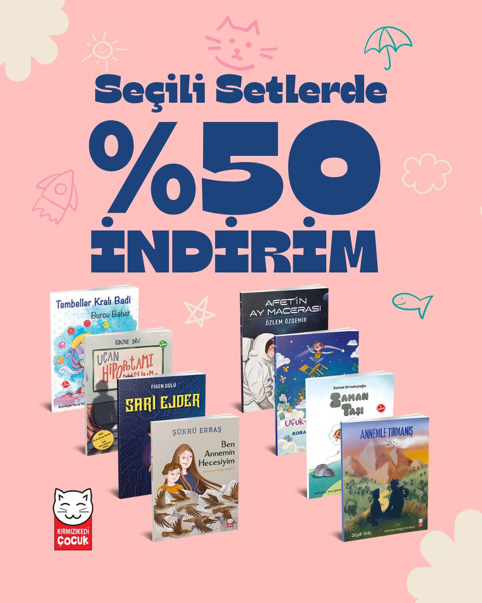 Seçili Kırmızı Kedi Çocuk setlerinde %50 indirim! 

kirmizikedi.com’da geçerli bu fırsatı kaçırmayın! 

👉🏻 kirmizikedi.com/okul-setleri-t…