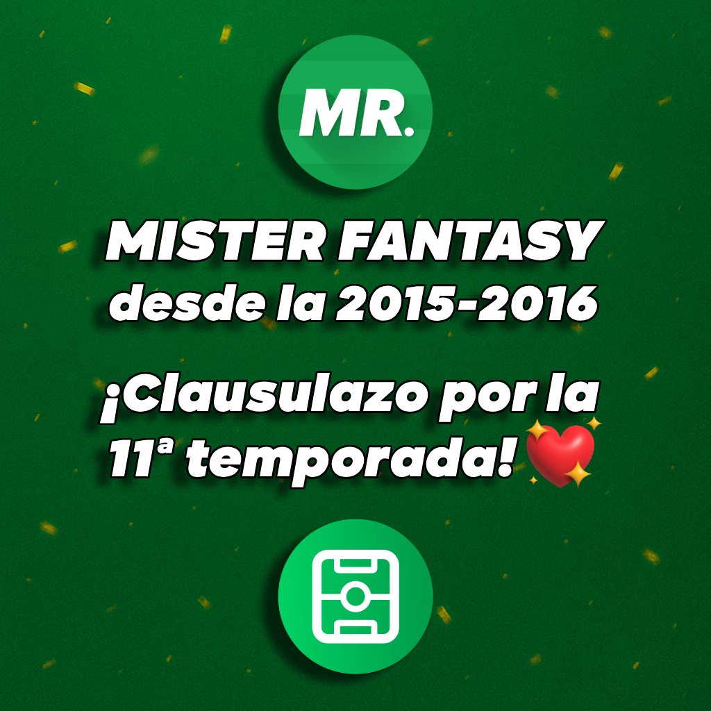 💚​ Muchísimas gracias a tod@s l@s que habéis hecho posible estos primeros 10 años de #MisterFantasy ⚽️

💥 Desde nuestros inicios en la temporada 2015-2016 entendimos que los mánagers de fútbol en España necesitan acción, piques entre usuari@s, por ello nacimos con el pago de