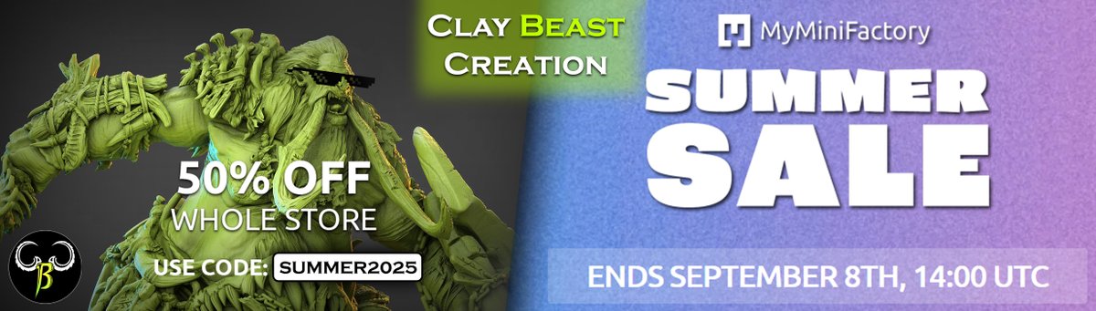SUMMER TIME !! Enjoy a juicy 50% discount on whole store, great time to stay hydrated, wear sunglass and buy Stl files !
>  myminifactory.com/users/ClayBeas…