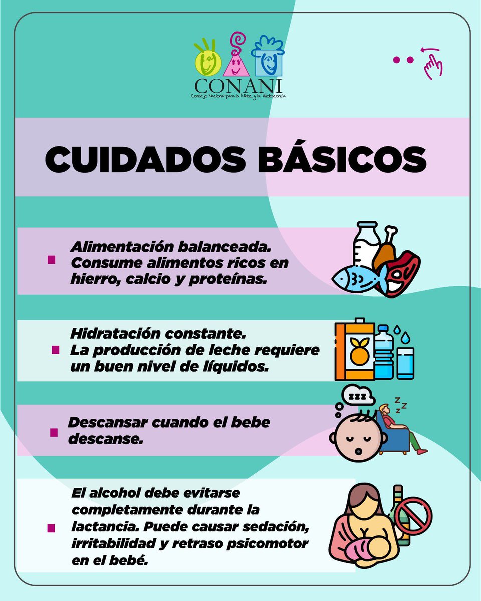 ¿Quién cuida a la madre que cuida? 

Durante la lactancia, ella necesita:
✔️ Comer bien
✔️ Dormir cuando pueda
✔️ Tomar mucha agua
✔️ Sentirse apoyada
✔️ Ser escuchada

 #CONANIRD #DerechosDeLaNiñez #Niñez #Adolescentes #SemanaLactanciaMaterna