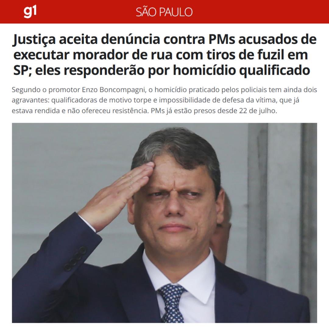 Em São Paulo, dois policiais militares, após tentarem tampar a câmera corporal, fuzilaram e mataram o jovem Jefferson de Souza, de 24 anos, que estava rendido e chorando.

O motivo da abordagem? Ele era uma pessoa em situação de rua. Ele não tinha uma casa.

O motivo da execução?