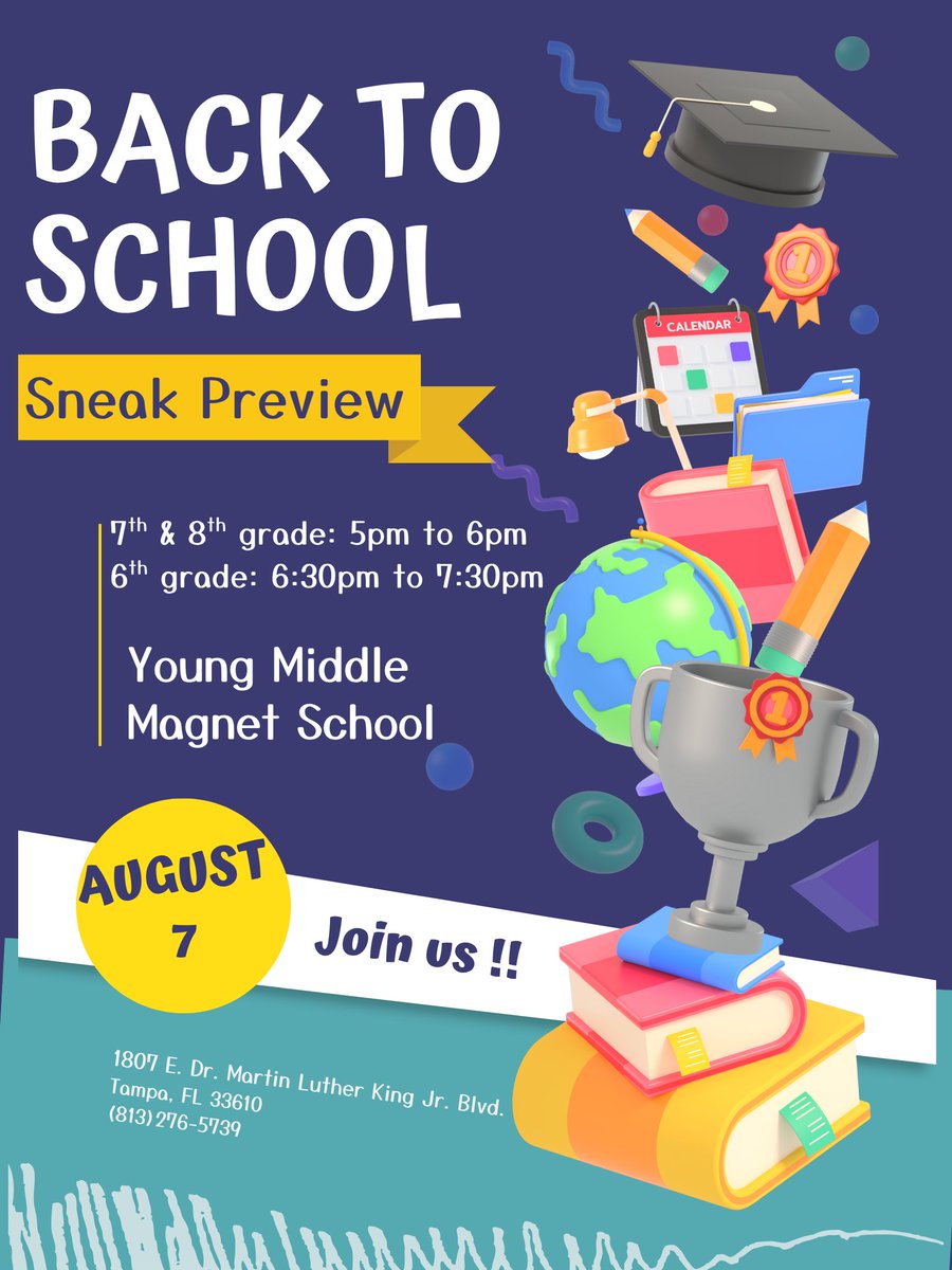 Young Middle Magnet School (@youngmiddlehcps) on Twitter photo Can you believe it? We are days away from starting a new school year! Join us tomorrow for our Sneak Preview Open House. #WelcomeBack <a href="/HillsboroughSch/">Hillsborough Schools</a> <a href="/MagnetHCPS/">HCPS Magnet Programs</a> Can you believe it? We are days away from starting a new school year! Join us tomorrow for our Sneak Preview Open House. #WelcomeBack <a href="/HillsboroughSch/">Hillsborough Schools</a> <a href="/MagnetHCPS/">HCPS Magnet Programs</a>