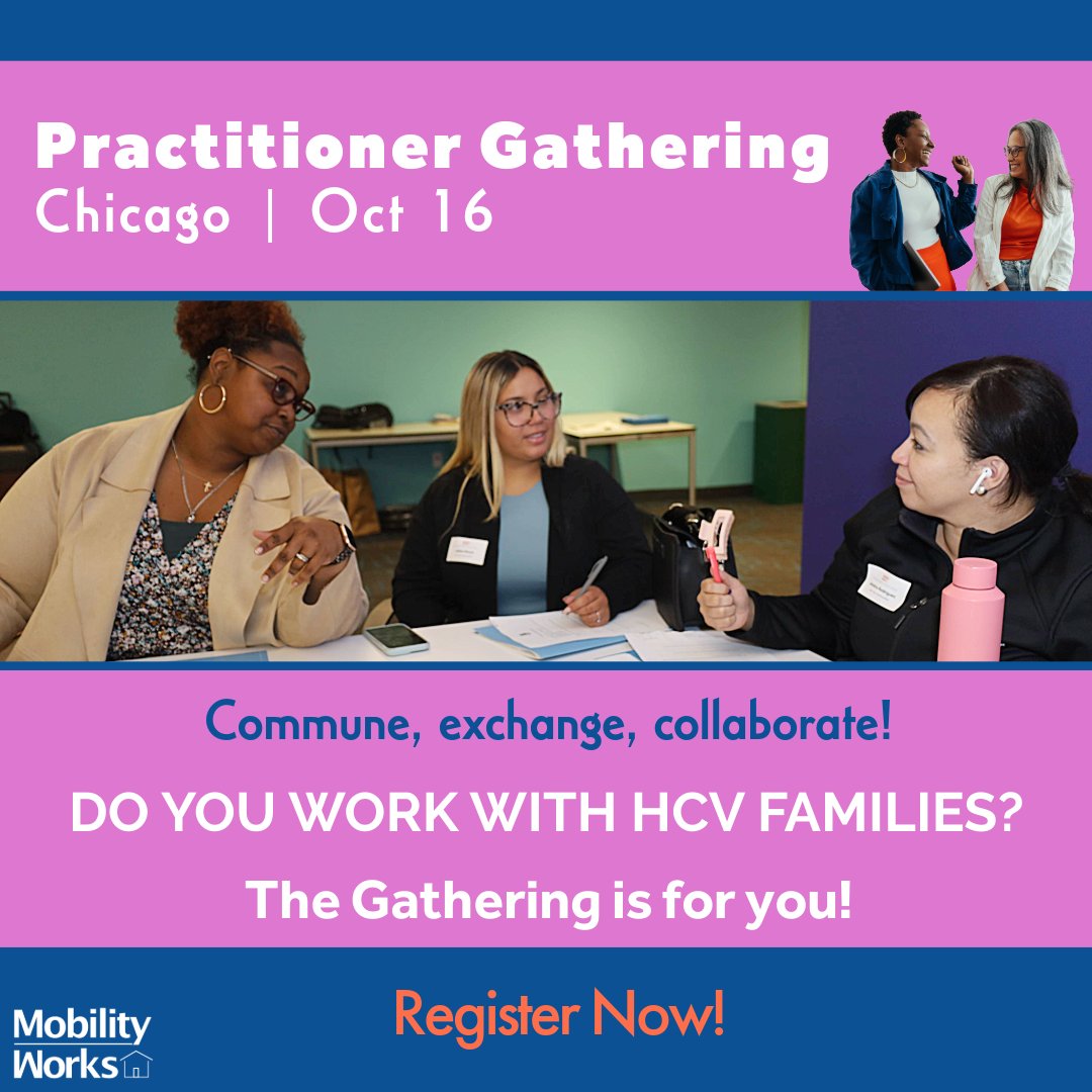 Mobility_Works's tweet image. The Housing Mobility Network is a wonderful group of mobility program staff who learn from each other and reinforce each other's work. Day 2 of the #HousingMobility2025, the Practitioner Gathering, will enrich this community, and you won't want to miss it! shorturl.at/Fpreb