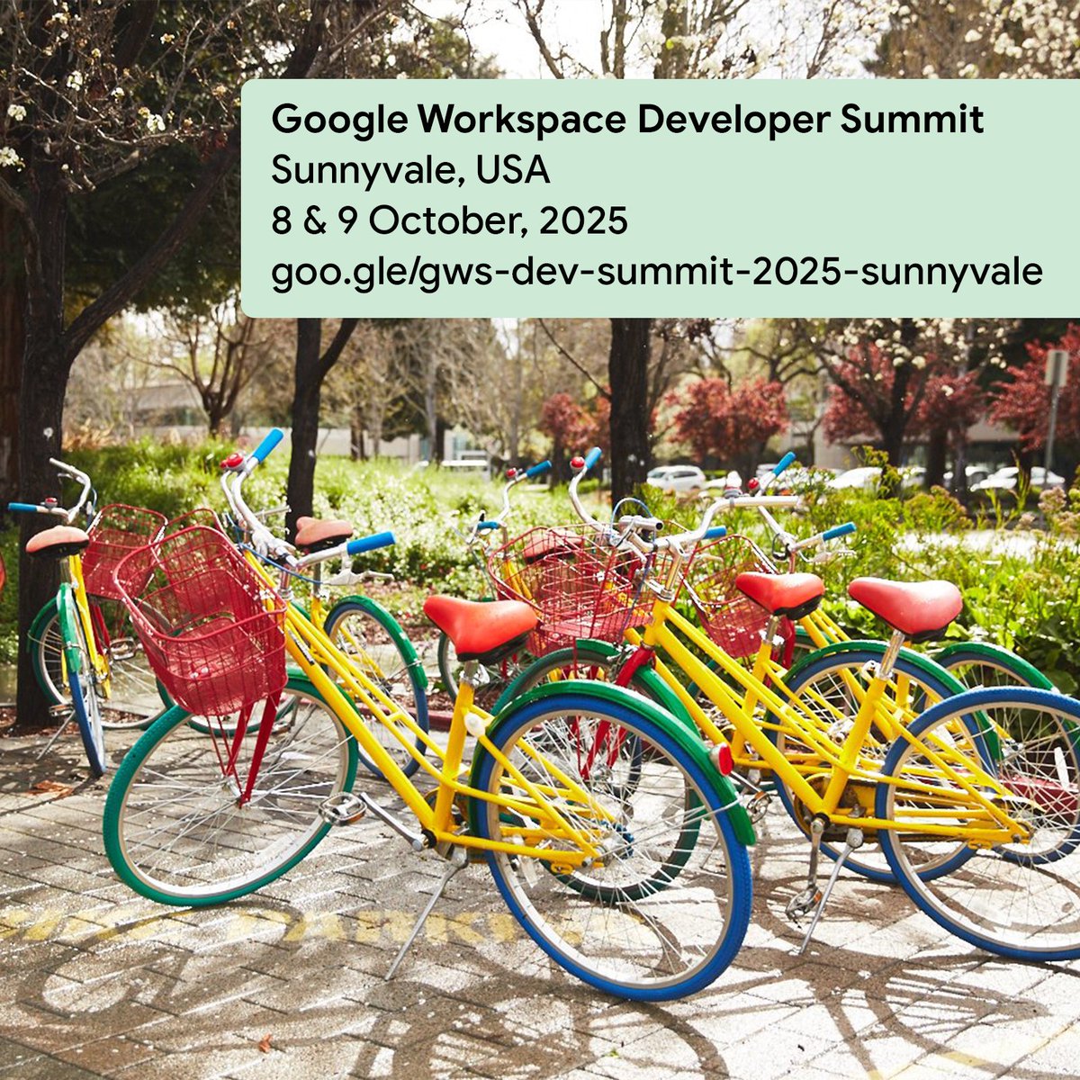 workspacedevs's tweet image. The Google Workspace Developer Summit is back & it's bigger than ever!
We're talking 2 days of deep dives, networking, and expert sessions.
Register for your preferred location:
📍 Sunnyvale: Oct 8-9: goo.gle/gws-dev-summit…
📍 Paris: Oct 21-22: goo.gle/gws-dev-summit…