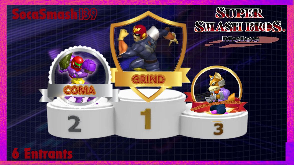 HOT DOG, what a great event last night! Here are your SocaSmash 139 top 8s. Smash Crusade went silly