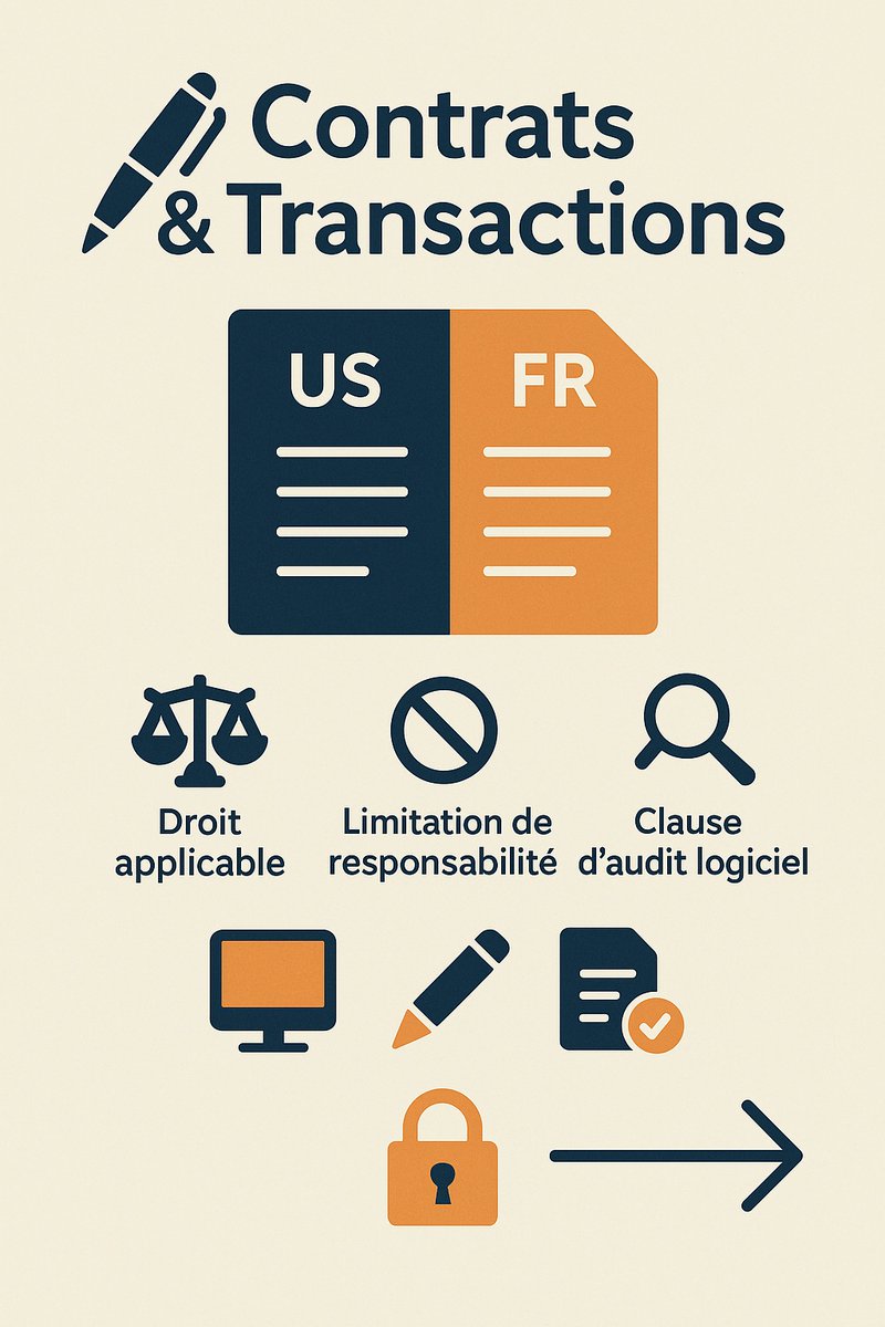 ✍️ Contrats : copier un accord FR aux USA = litige assuré. On adapte vos CGV &amp; rédige NDAs, MSA, DPA conformes US/CA. Besoin d’un closing sécurisé ? Contactez-nous. #ContratsTech #Negotiation