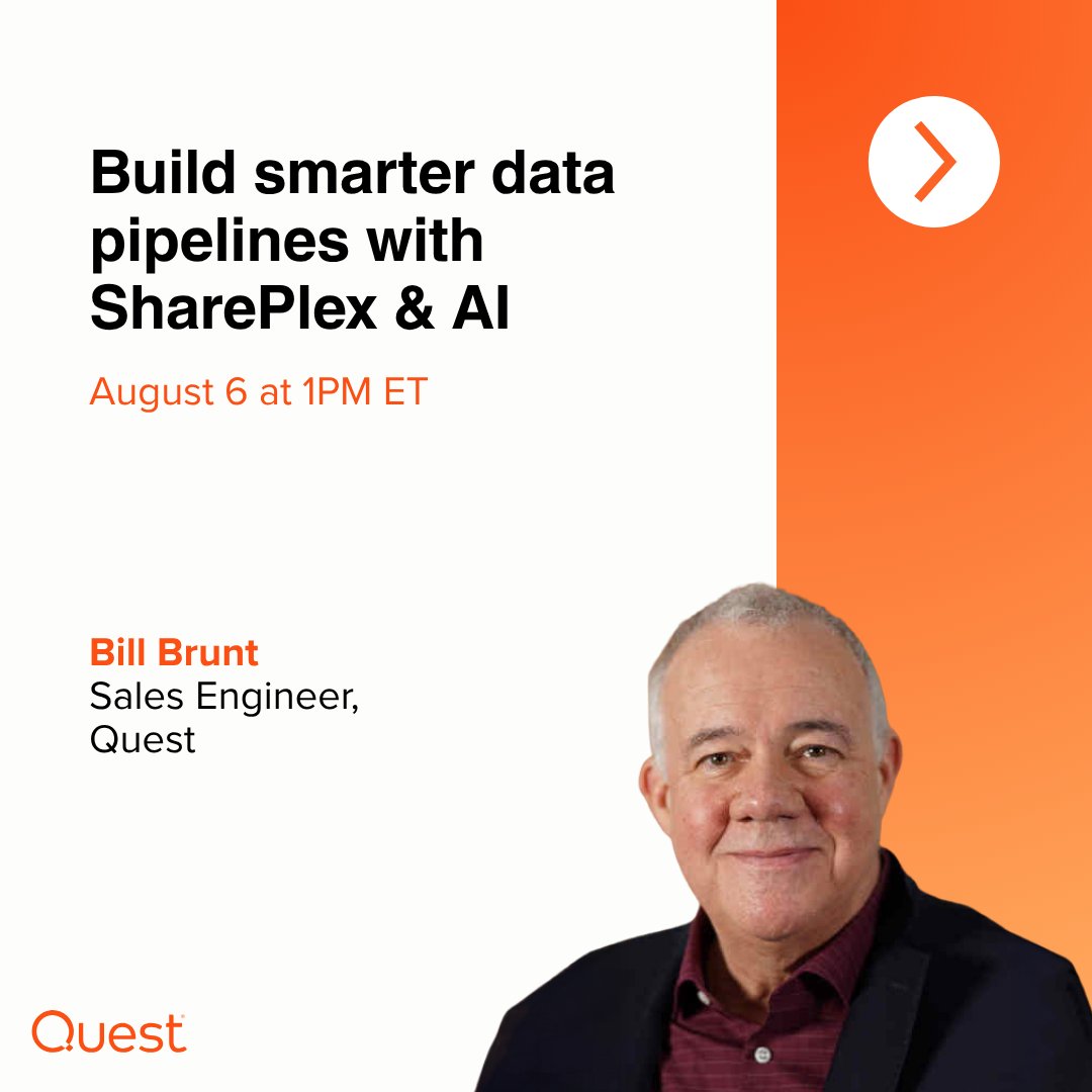 Don't miss today's Skills 101 session with Bill Brunt!

This training reveals how SharePlex’s Change Data Capture turns Oracle transactional data into rapid, flexible pipelines tailored for AI, machine learning, and analytics. Link to event here!👉 okt.to/irj2LR