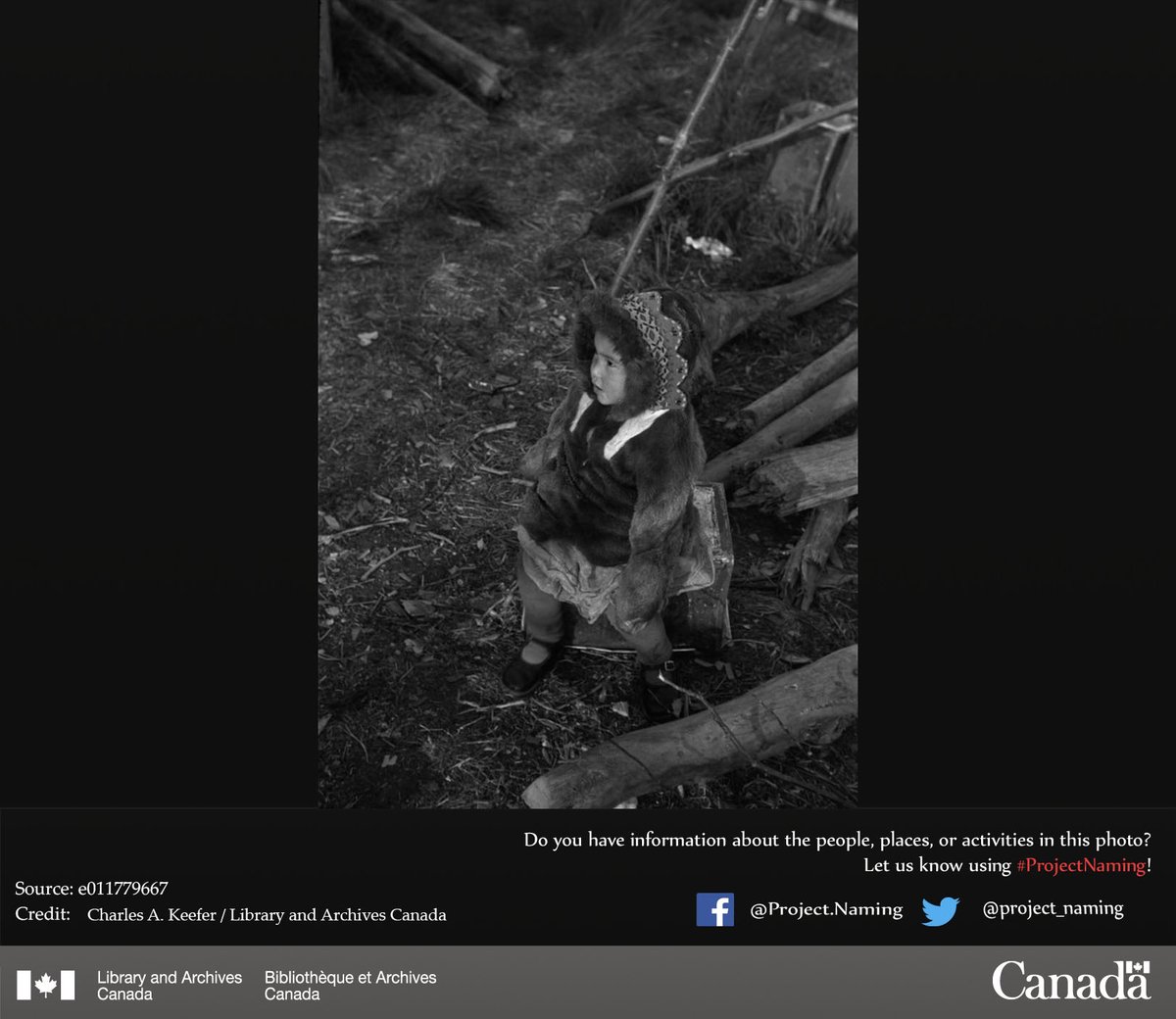 A Gwich’in toddler in a fur parka, Old Crow, Yukon, ca. 1937. Do you recognize the child in this photo?
More on Project Naming and how you can help: ow.ly/I7JH50KJ1BJ