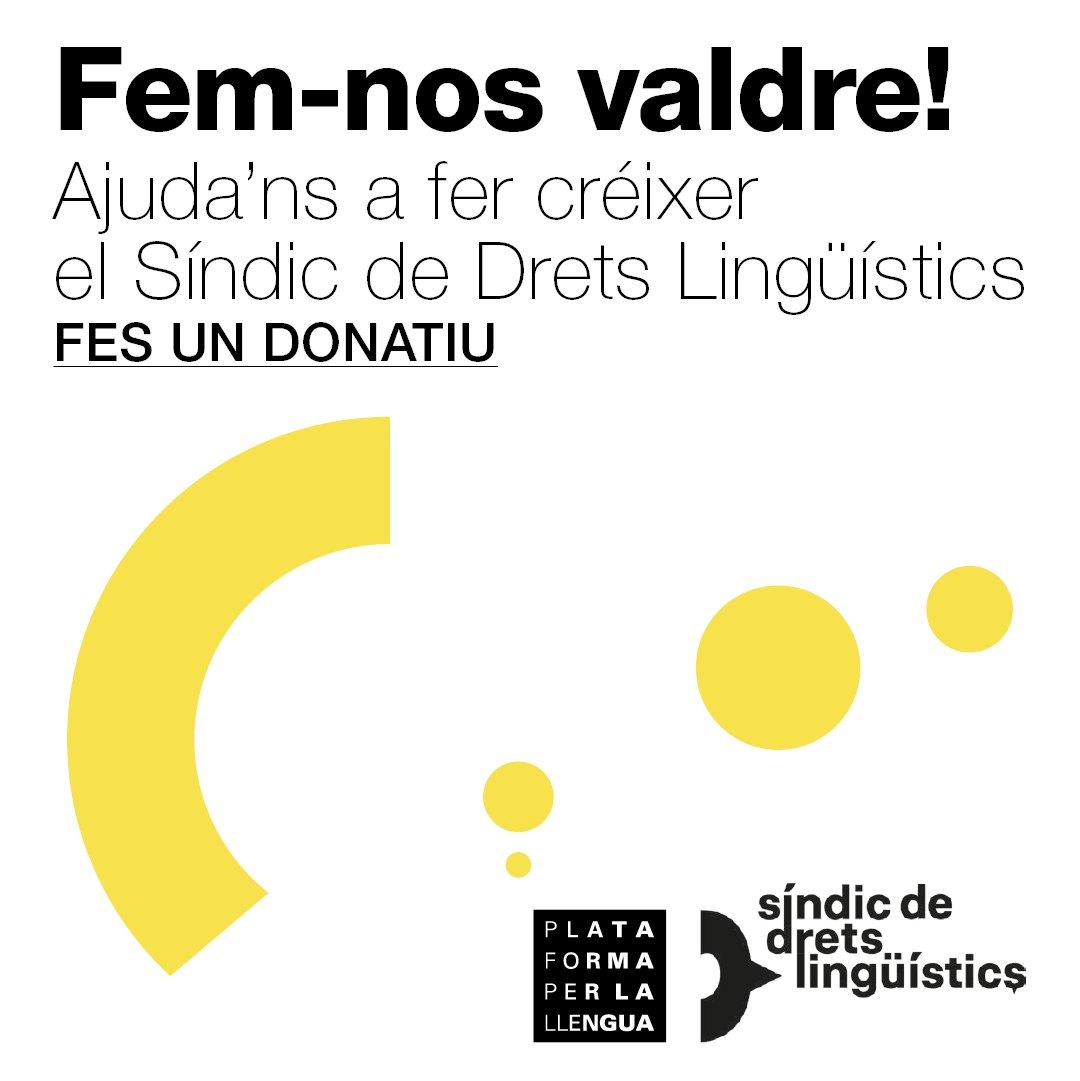 🔇 T’han fet canviar de llengua al metge o a l’administració? 

👂 T’han dit “no t’entenc” en una botiga quan parlaves català?

Aquestes situacions passen cada dia. Però tenim drets. I tenim eines per fer-los valdre: t'expliquem quines!

plataforma-llengua.cat/microdonatius/…