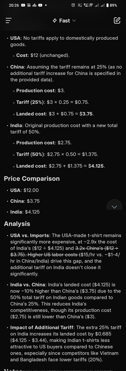 Newsdoor2's tweet photo. Indian t-shirt cost even post 50% traffic will be much lesser than make in American T-shirts..
India has to manage a little bit of pricing while exporting with the government's help. @grok
#IndiaStandswithModi @annamalai_k https://t.co/whjZyUHFNU