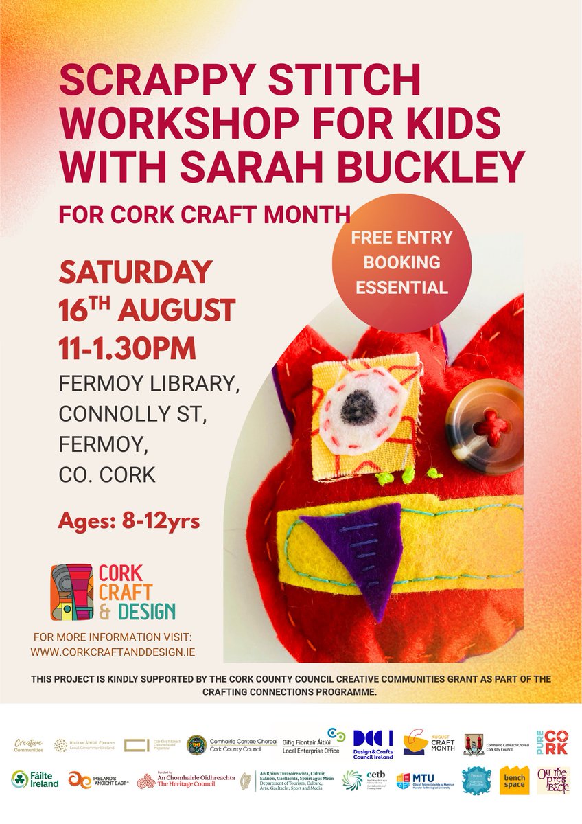 corkcolibrary's tweet image. Are your children creative?

Why not join Sarah for this fun crafting workshop in #FermoyLibrary to celebrate Cork Craft Month!

Suitable for 8yrs – 12yrs.  Spaces are limited!

Contact Fermoy Library on 025-31318 to book a place.

@creativeirl 
@Corkcoco  
@LibrariesIre…