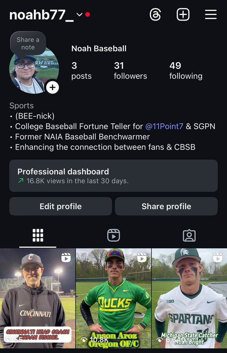 A previously unpublished video with Cincinnati Coach Jordan Bischel is now on the new IG page 🔥