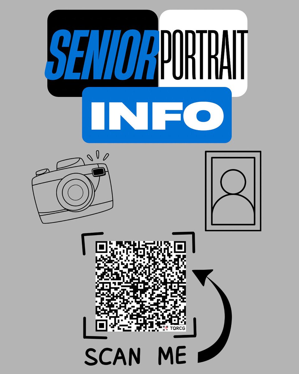 Scan the QR code to see information on how to schedule senior portraits! Please check deadline and don’t miss!