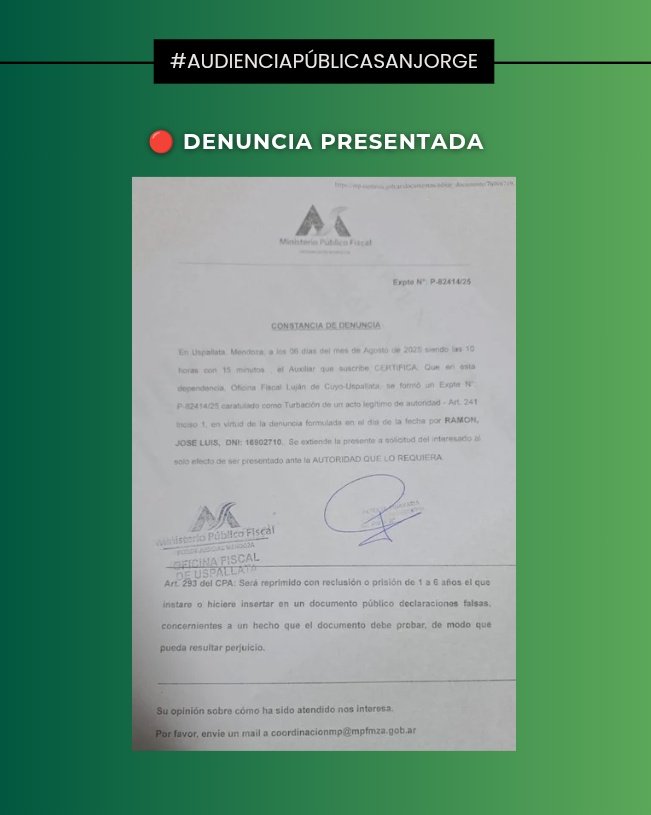 JoseLuisRamonOk's tweet photo. 🔴 Me inscribí, me identifiqué, llevé mi DNI. ¿El problema? Me negué a que me pusieran un precinto de seguridad arbitrario. ¿La respuesta? No me dejaron entrar a la audiencia pública del Proyecto Minero San Jorge.
Así funciona la participación en Mendoza. https://t.co/2JPlIQOX2l