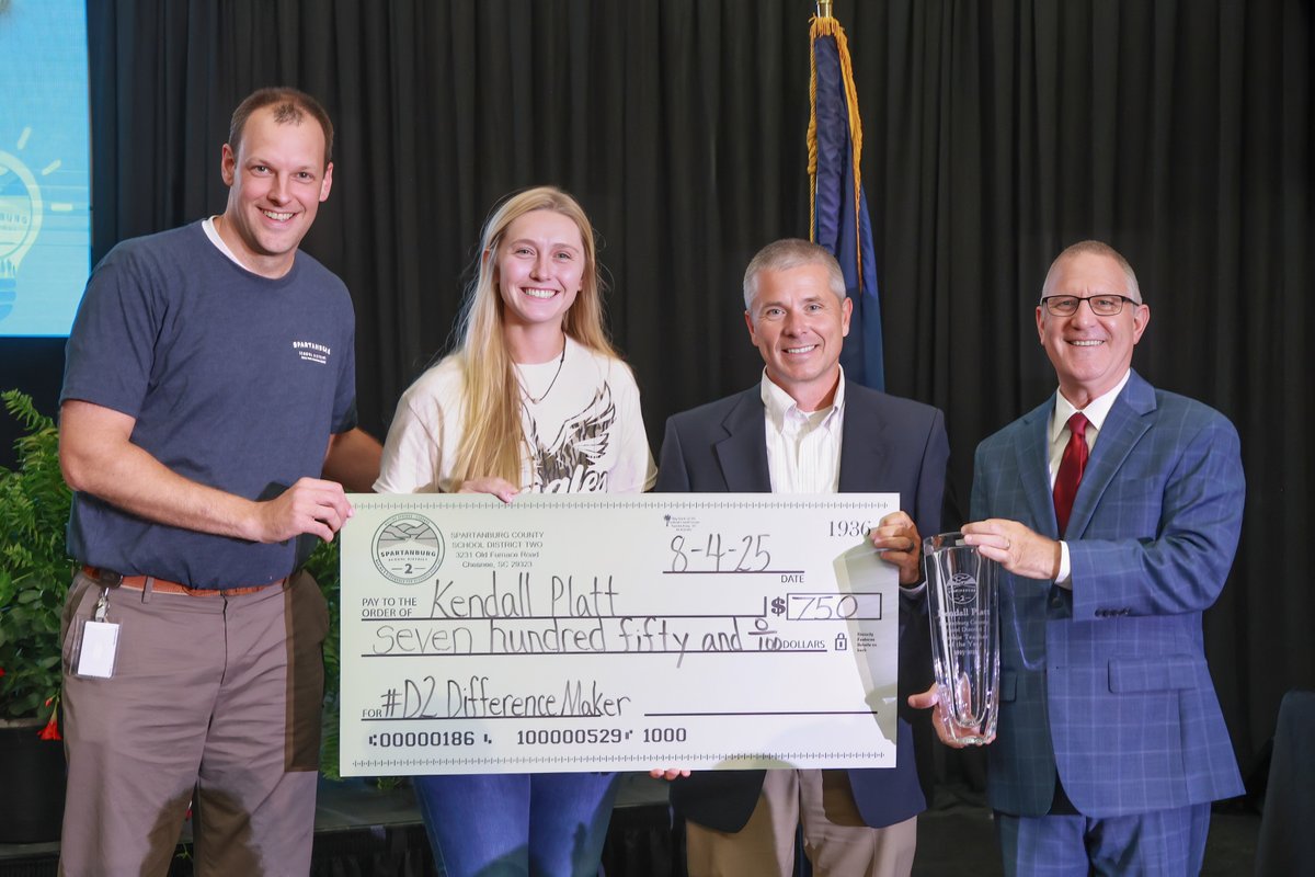 Congratulations to our 2025-26 Rookie Teacher of the Year, Kendall Platt from Chesnee Middle School!

Ms. Platt is now entering her 2nd year as an educator. She teaches social studies at CMS.

"It was a huge honor," Platt said. "We had a large group of induction (first year)