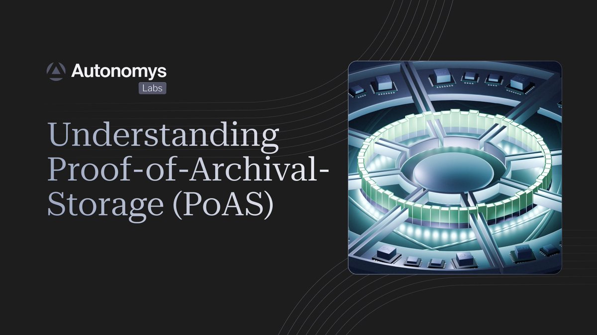 Curious about Autonomys' Proof-of-Archival-Storage (PoAS) and how it sets us apart from other decentralized storage networks?

We've published an explainer article breaking down how PoAS works, why it matters, and how it ties consensus directly to permanent data storage—where