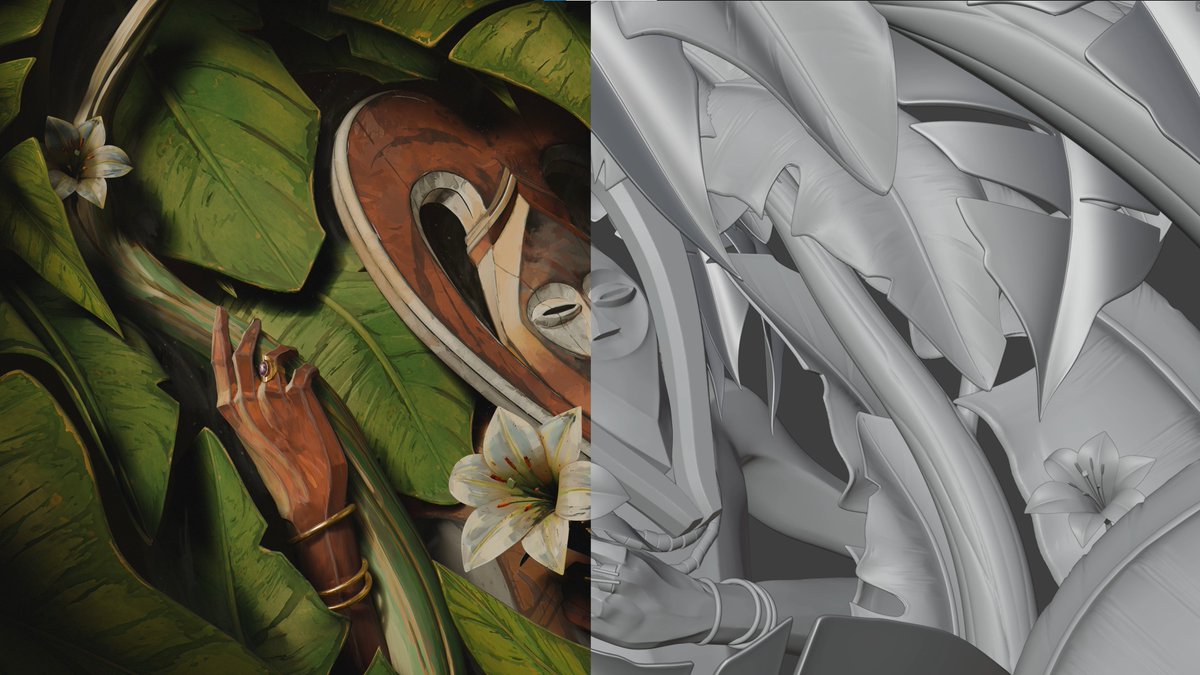 Hello, here's my latest project :  

Ekuk was rendered in Blender &amp; textured in Substance Painter with the new Stylization &amp; Kuwahara filter  

The breakdown will be shared during Substance Day !

HD : artstation.com/artwork/qJX2oP

<a href="/Substance3D/">Adobe Substance 3D</a> <a href="/Adobe/">Adobe</a> #madewithsubstance #AdobePartner