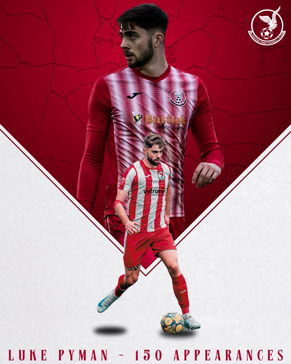 𝐋𝐔𝐊𝐄 𝐏𝐘𝐌𝐀𝐍 - 𝟏𝟓𝟎 𝐀𝐏𝐏𝐄𝐀𝐑𝐀𝐍𝐂𝐄𝐒 ❤️

Last night marked a huge milestone as @lpyman31 played his 150 appearance for Leighton Town 👏 

After coming through our youth system, Luke has played a vital role in our squad throughout the years 🤩

#YourTownYourTeam
