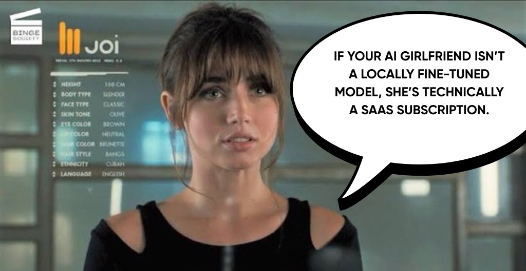 npopelianska's tweet image. If your AI girlfriend isn’t a locally fine-tuned model, she’s technically a SaaS product 😂

@OpenAI just dropped TWO local “thinking” models. No cloud. Full control. Total privacy.

AI that actually belongs to you?
Let’s test this.

#AI #OpenAI #LocalModels #LLM #TechHumor