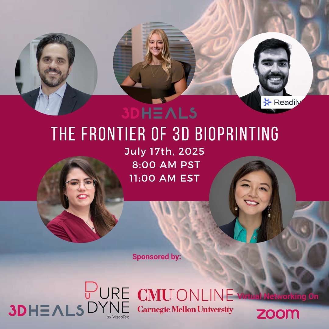 🧬 What’s next in #3DBioprinting?
From organ-on-a-chip to tissue engineering breakthroughs, explore the cutting edge at this virtual event:
🔗 3dheals.com/the-frontier-o…
#RegenerativeMedicine #Biofabrication #HealthTech