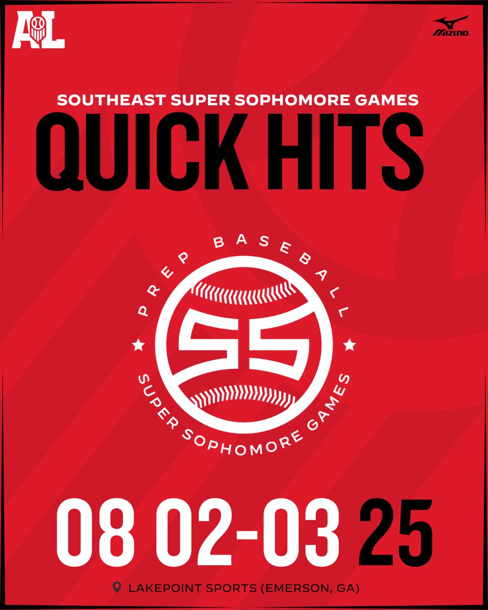 #𝐒𝐄𝐒𝐒𝐆𝟐𝟓: 𝐐𝐮𝐢𝐜𝐤 𝐇𝐢𝐭𝐬, 𝐈𝐧𝐟𝐢𝐞𝐥𝐝𝐞𝐫𝐬 📝

A look back at the standout performances from Alabama’s top infielder prospects at the Southeast Super Sophomore Games, held August 2-3 at LakePoint Sports in Emerson, GA.

🔗: loom.ly/UFuVIIA || @PrepBaseball