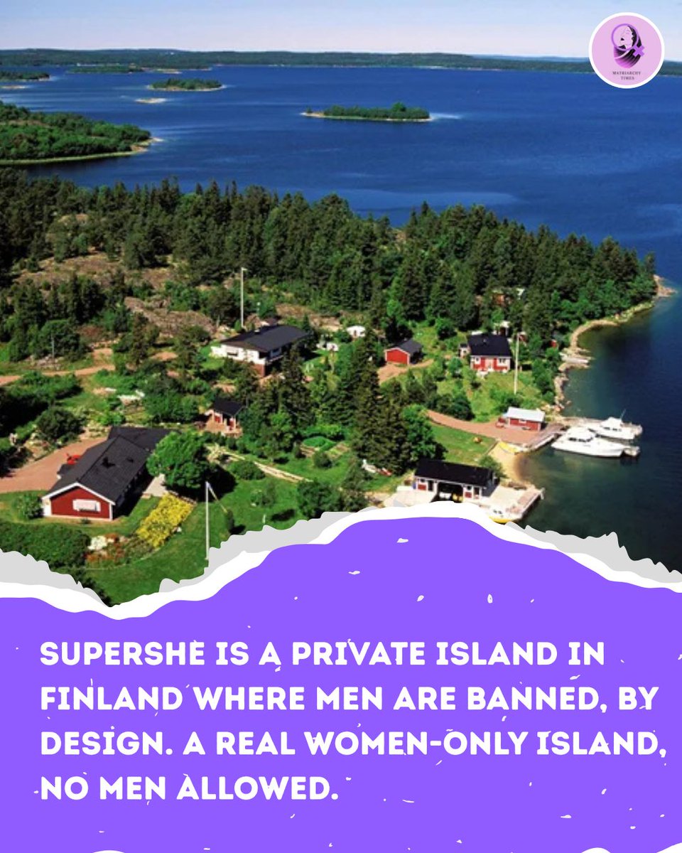 MatriarchyTimes's tweet photo. We’ve long dreamed of a land where women are the center-built by women, for women.
Now it exists: SuperShe Island in Finland. A private, women-only sanctuary created by Kristina Roth where sisterhood thrives and men are nowhere in sight.
Lets make the right people—women—rich https://t.co/btBLP75g3Q