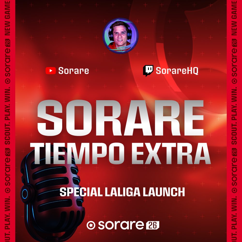 Sorare (@sorare) on Twitter photo ๐ฆ๐ท <a href="/WillyAlbaOK/">Willy Alba</a> joins the team! ๐๏ธ
We re pleased to announce that <a href="/WillyAlbaOK/">Willy Alba</a> will host the very first Spanish stream on our official channel: Sorare Tiempo Extra ๐ช๐ธ
Weโll be live tomorrow at 2:30 PM for the LaLiga launchโฆ with some wheel and 2x LaLiga tickets to win ! ๐๏ธ ๐ฆ๐ท <a href="/WillyAlbaOK/">Willy Alba</a> joins the team! ๐๏ธ
We re pleased to announce that <a href="/WillyAlbaOK/">Willy Alba</a> will host the very first Spanish stream on our official channel: Sorare Tiempo Extra ๐ช๐ธ
Weโll be live tomorrow at 2:30 PM for the LaLiga launchโฆ with some wheel and 2x LaLiga tickets to win ! ๐๏ธ