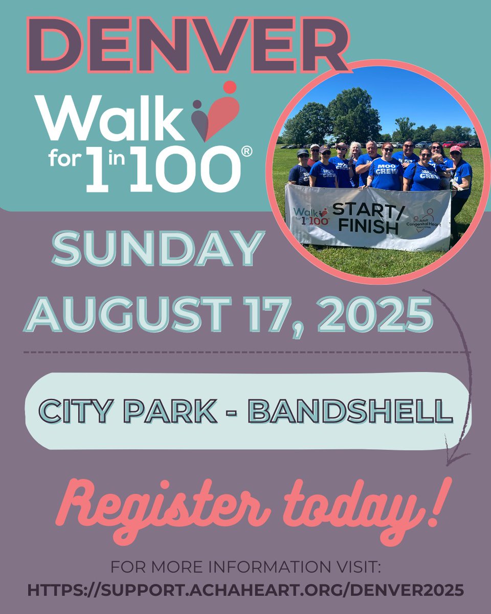 ACHA (@acha_heart) on Twitter photo Denver—lace up your sneakers and breathe in that mountain air! Less than two weeks left until we walk for #1in100 and support #CHDAwareness. Sign up now at support.achaheart.org/Denver2025! #Walk4CHD Denver—lace up your sneakers and breathe in that mountain air! Less than two weeks left until we walk for #1in100 and support #CHDAwareness. Sign up now at support.achaheart.org/Denver2025! #Walk4CHD