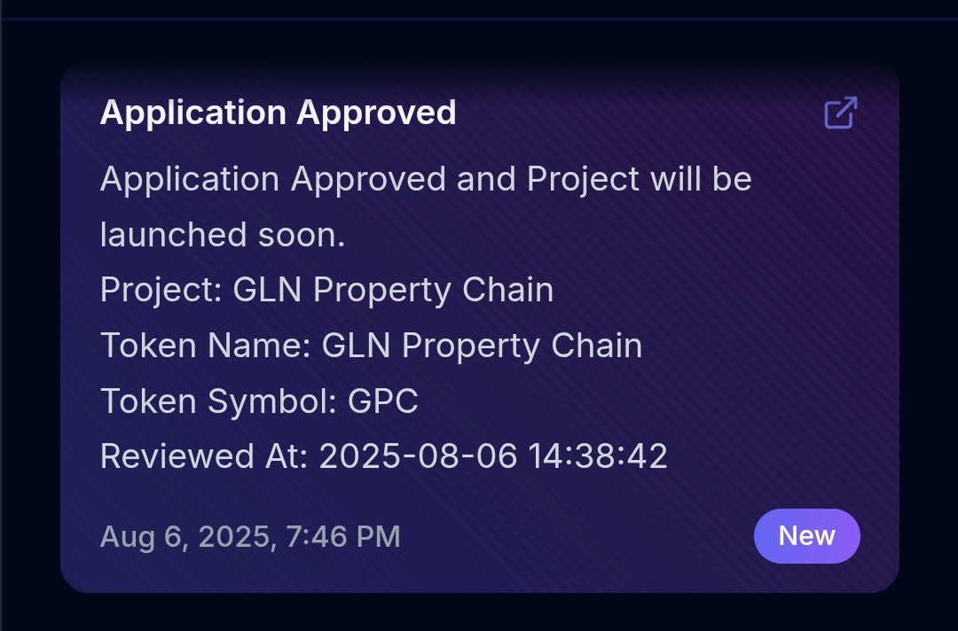 Congratulations to GLN Property chain Project on Sidra start. Their application is valid and approved for listing on SidraDEX.