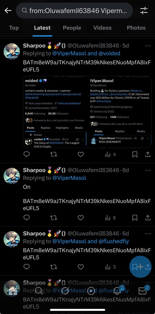 ViperMasol's tweet photo. Congrats @OluwafemiI63846 Sent  $10 

Who’s Next?  

Drop $SOL Address fast https://t.co/I620kgqTkl