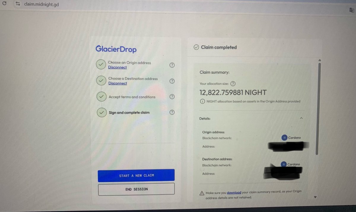 brooklyn88666's tweet photo. That was a damn shitshow!! After 4 Hours Researching and testing everything, I finally managed to claim my Night! via Manuel Transaction Adress(!!!) #claimmidnight #midnight #Night #Cardano https://t.co/umYrW5gkiR