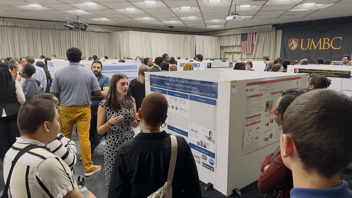 Undergraduate Magdalen Ruth presenting her research in UMBC’s SURF symposium! Koirala lab is proud of you, Magdalen! Way to go! Many thanks to her graduate student mentor Hasan <a href="/hbnnbd/">Hasan Al Banna</a> #umbc <a href="/UMBCChemistry/">UMBC Chemistry</a> <a href="/KoiralaLab/">The Koirala Lab</a> #RNA