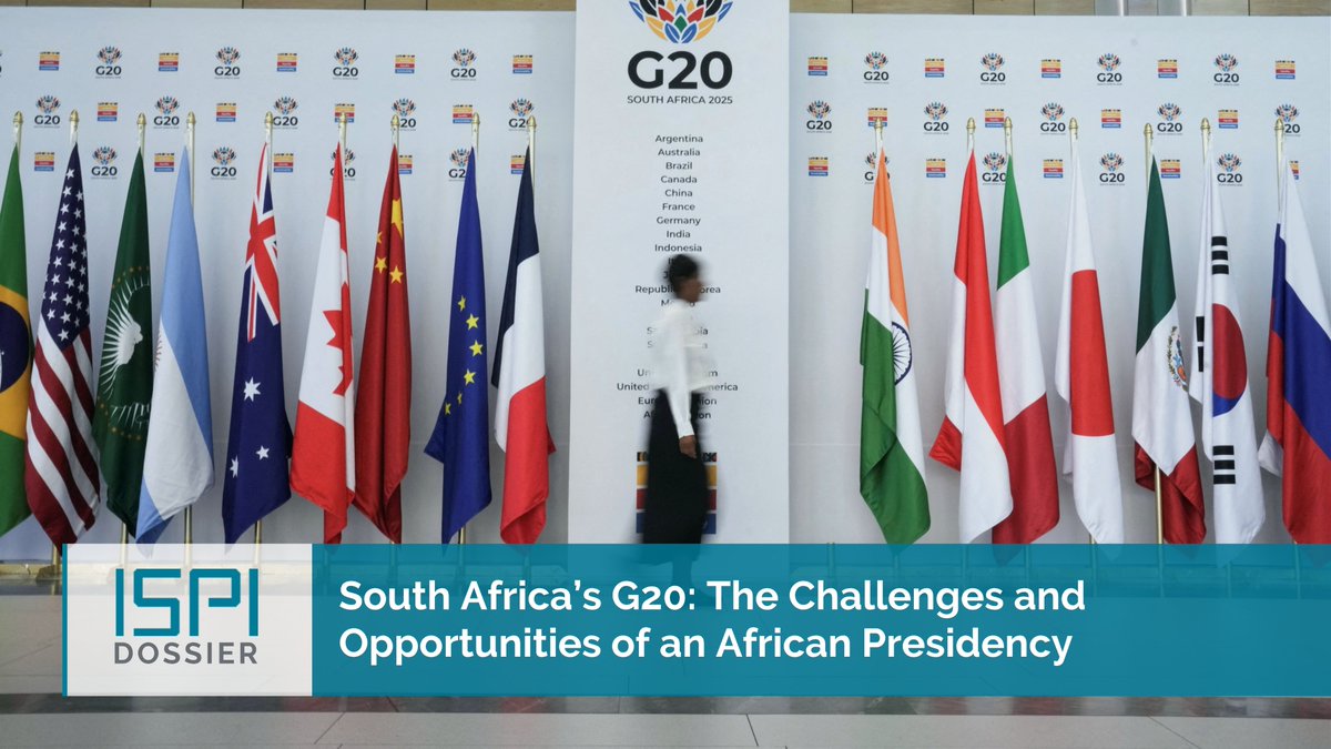 ispionline's tweet photo. What does #SouthAfrica’s #G20 presidency reveal about #Africa’s growing role, and the challenges it faces, in a fragmented global order?

Read the new ISPI Dossier by Giovanni Carbone, Lucia Ragazzi and Elizabeth Sidiropoulous: https://t.co/xfZiZnuSIi https://t.co/hKOA0ts8oi