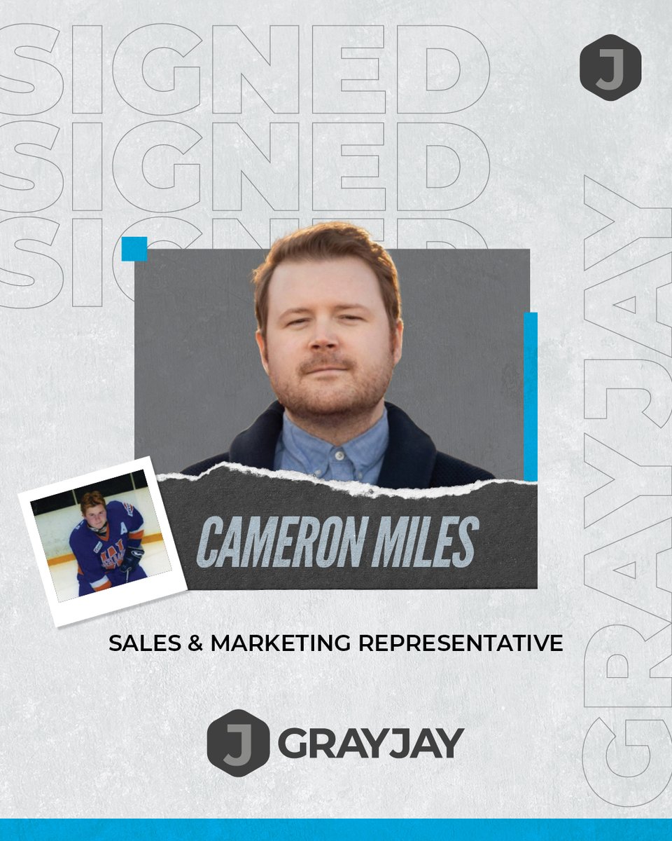 🚨 New Signing!

We’re thrilled to welcome Cameron Miles to GrayJay Sports as our new Sales &amp; Marketing Rep!

A former elite hockey player &amp; coach with a decade in sports analytics, Cam brings top-tier marketing &amp; design experience.

Welcome aboard!

#GrayJaySports