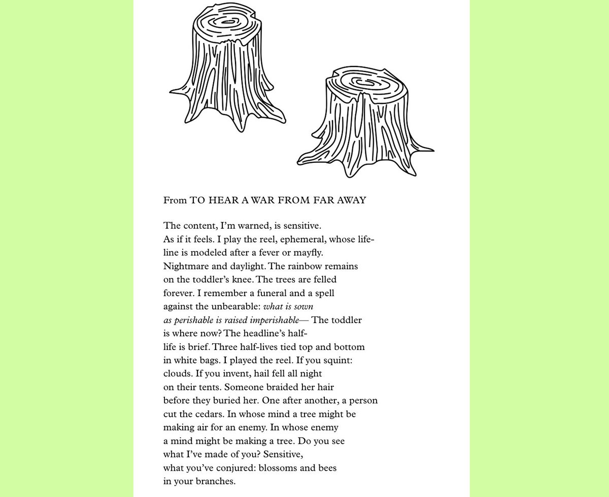 Some new pieces in the terrific <a href="/KismetMagazine/">Kismet Magazine</a> from a project in progress, about what it is to be an American mother--feeding my daughter, holding her when she cries--while images from afar of what passes for war arrive and arrive. 

kismet-mag.com/issue-003/to-h…
