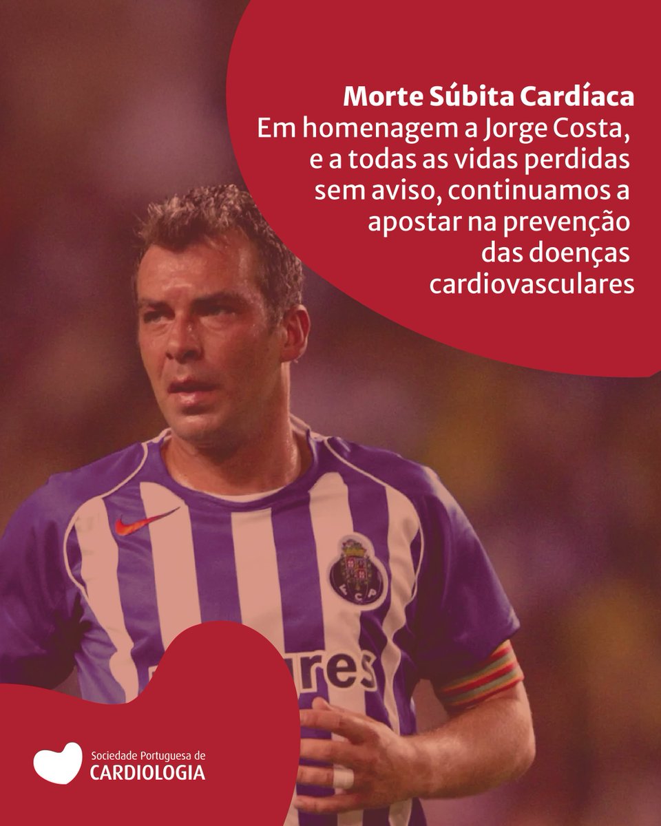 A Sociedade Portuguesa de Cardiologia manifesta o seu profundo pesar pela morte de Jorge Costa.🤍

A sua perda representa não só a dor da sua família e amigos, mas também a de tantas outras famílias que, todos os anos, perdem entes queridos de forma repentina, vítimas de morte