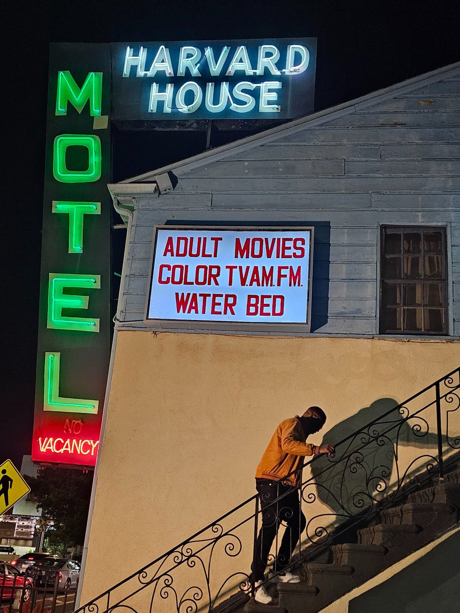 Photo shoot: Why choose a 5-star hotel when you can enjoy a waterbed and great movies at THE HARVARD HOUSE motel. I’m just saying.