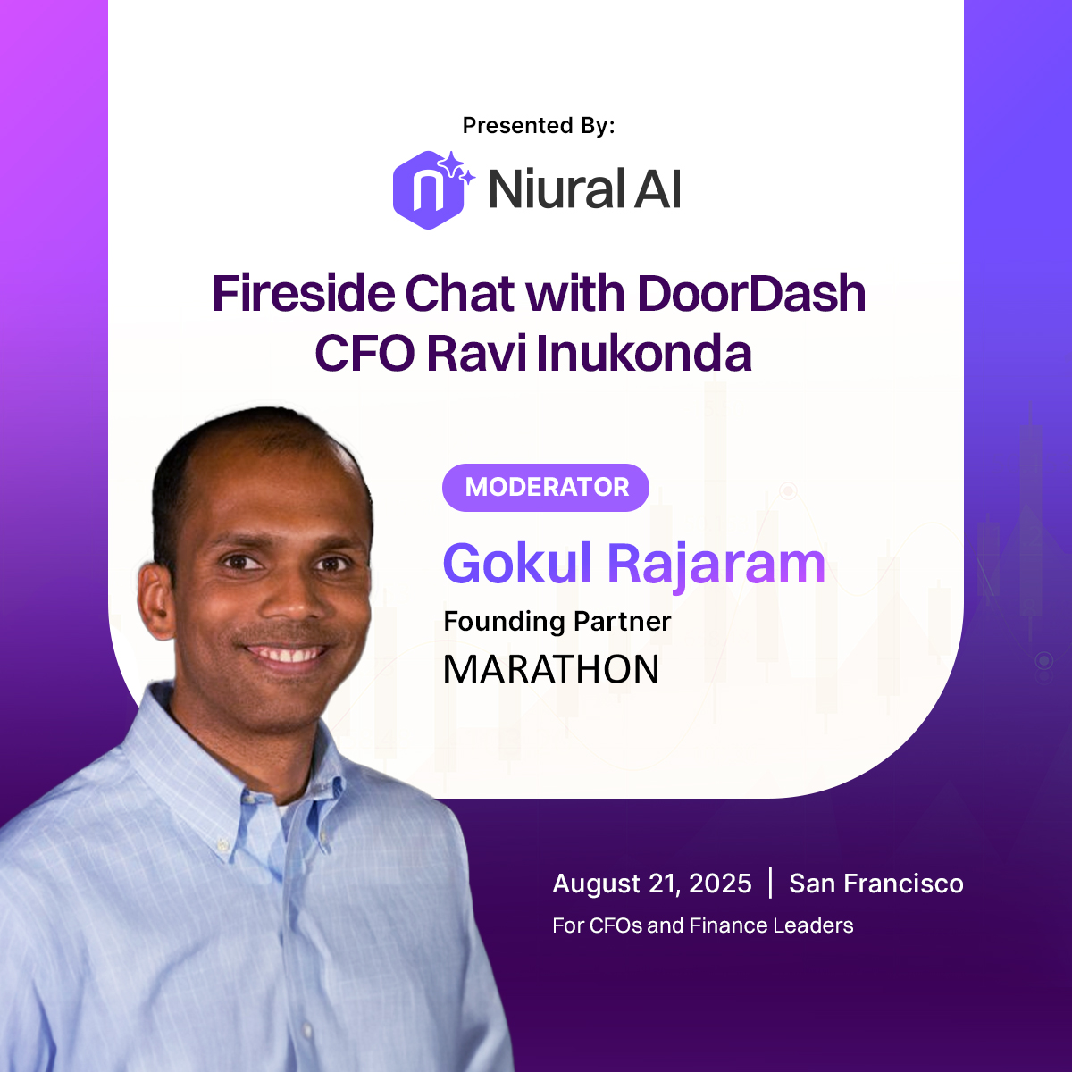 We’re thrilled to welcome <a href="/gokulr/">Gokul Rajaram</a>  – Founding Partner at <a href="/MarathonMP/">Marathon</a> and a prominent Silicon Valley leader – as the moderator for our upcoming fireside chat with Ravi Inukonda, CFO of DoorDash.
 
Gokul brings deep product expertise and a remarkable track record of scaling