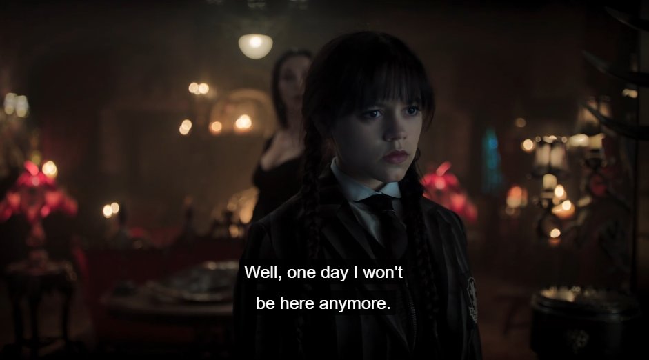 morticia pulling the classic "when i die"