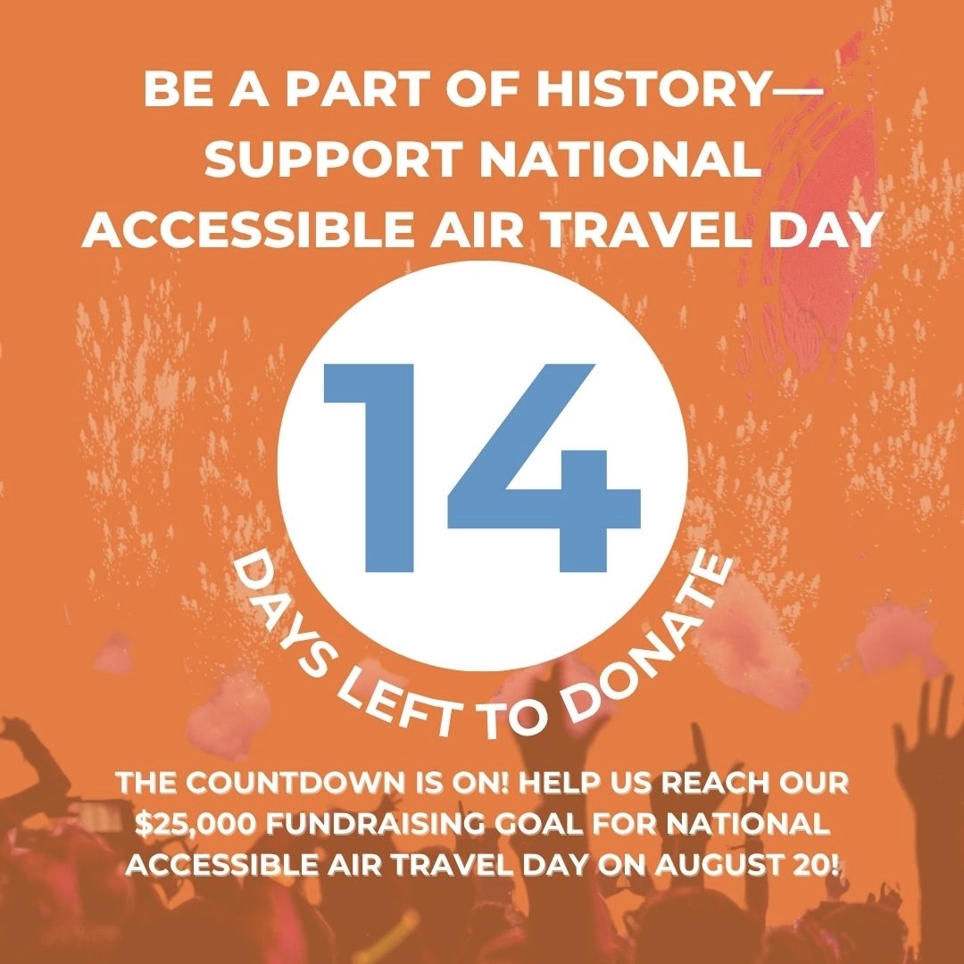 We’re raising $25,000 by National Accessible Air Travel Day to fund our 2026 initiatives for safer, more inclusive air travel.
Every dollar helps us open the skies to all.
Donate at allwheelsup.org
#AccessibleTravel #AllWheelsUp #FlyInclusive #DisabilityRights