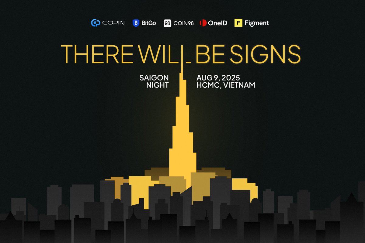 OneID (@useoneid) on Twitter photo Calling all #OneID fans and DeFi enthusiasts — it's time we catch up IRL.
There Will Be Signs: Saigon Night, co-hosted by OneID, <a href="/coin98_wallet/">Coin98 Super Wallet</a>, <a href="/Copin_io/">Copin Analyzer 📌</a>, <a href="/BitGo/">BitGo</a>, and <a href="/Figment_io/">Figment</a>, is for those who read the signals beneath the noise.
It’s a night for builders, DeFi enthusiasts, Calling all #OneID fans and DeFi enthusiasts — it's time we catch up IRL.
There Will Be Signs: Saigon Night, co-hosted by OneID, <a href="/coin98_wallet/">Coin98 Super Wallet</a>, <a href="/Copin_io/">Copin Analyzer 📌</a>, <a href="/BitGo/">BitGo</a>, and <a href="/Figment_io/">Figment</a>, is for those who read the signals beneath the noise.
It’s a night for builders, DeFi enthusiasts,