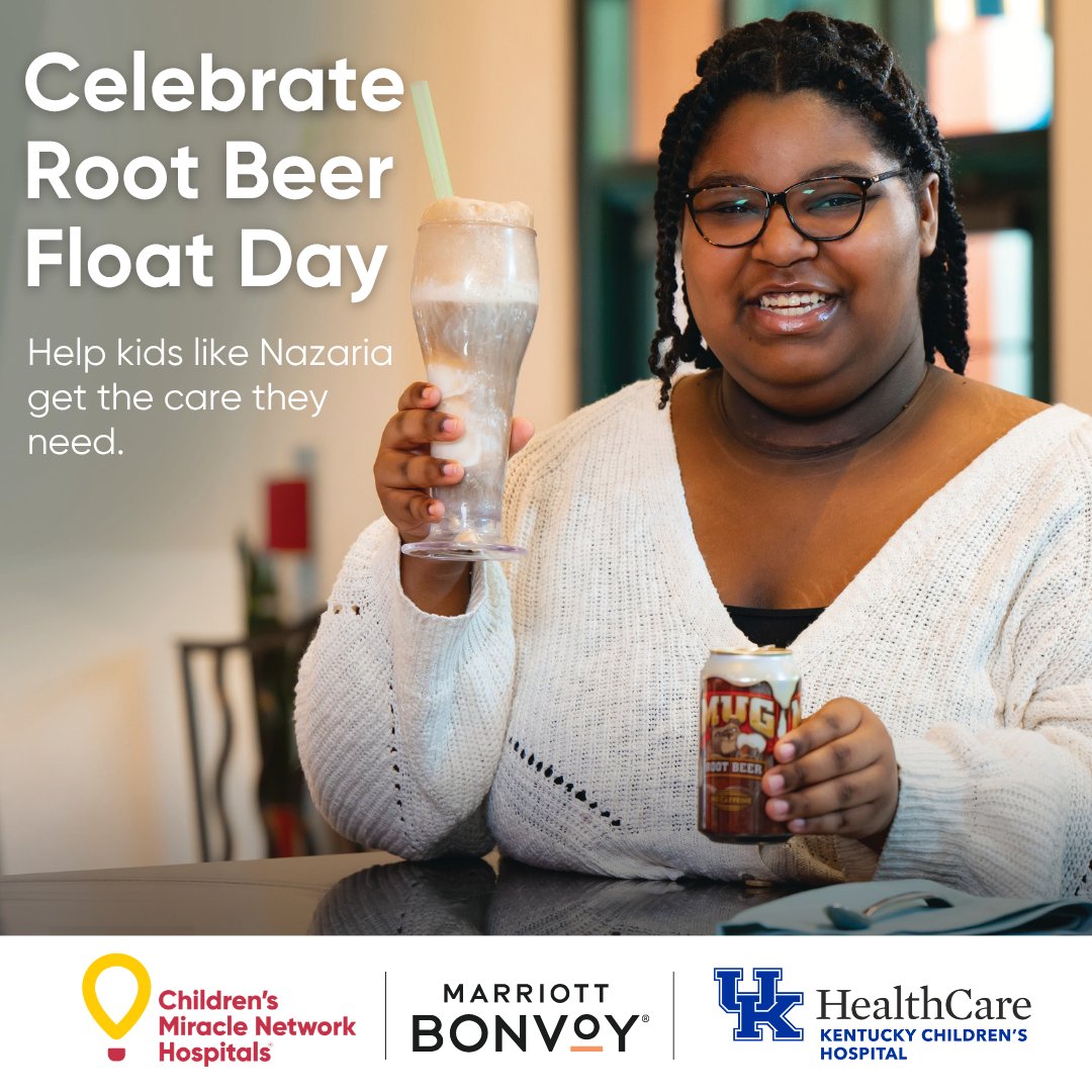 It’s the most wonderful time of the year—Root Beer Float Day! 🍦🥤 Celebrate with <a href="/MarriottBonvoy/">Marriott Bonvoy</a> by sipping a float &amp; supporting @cmnhospitals. Your gift helps <a href="/KCHKids/">Golisano Children’s at UK</a> receive the care they need. 💛 #RootBeerFloatDay #ChangeKidsHealth