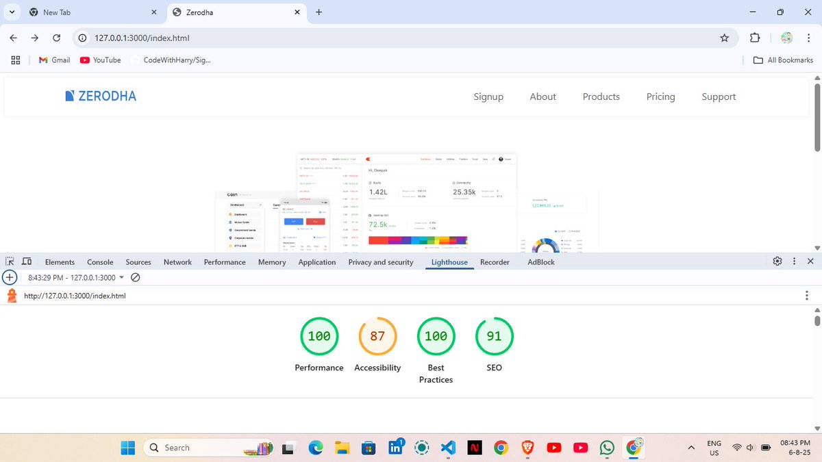 oye_sachuu's tweet image. Recreated a simplified version of the Zerodha trading platform as part of my web development practice.This project helped me sharpen my frontend skills, understand clean UI structures, and simulate a real-world product experience.#LearningByBuilding  #ZerodhaClone #CodingInPublic