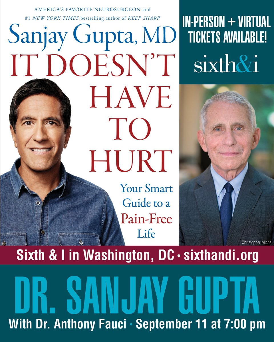 Sixth & I (@sixthandi) on Twitter photo Paging <a href="/drsanjaygupta/">Dr. Sanjay Gupta</a> and Dr. Anthony Fauci for this exciting moderator update! In-person and virtual tickets: bit.ly/4fp9Gj0 Paging <a href="/drsanjaygupta/">Dr. Sanjay Gupta</a> and Dr. Anthony Fauci for this exciting moderator update! In-person and virtual tickets: bit.ly/4fp9Gj0