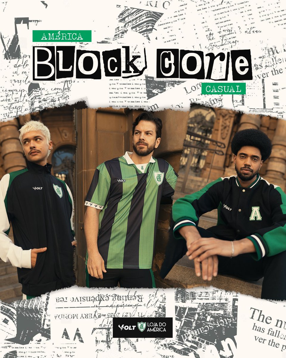 AmericaFC1912's tweet photo. Inspirada nos anos 90, linha Bloke Core fala por você.

O América é história que veste até na linha casual.

🛒 Já disponível no site do clube e nas lojas oficiais

#BlockCore #VoltSport #TamoJunto #PraCimaDelesCoelho #VoltClassics90 https://t.co/njsehQriwu