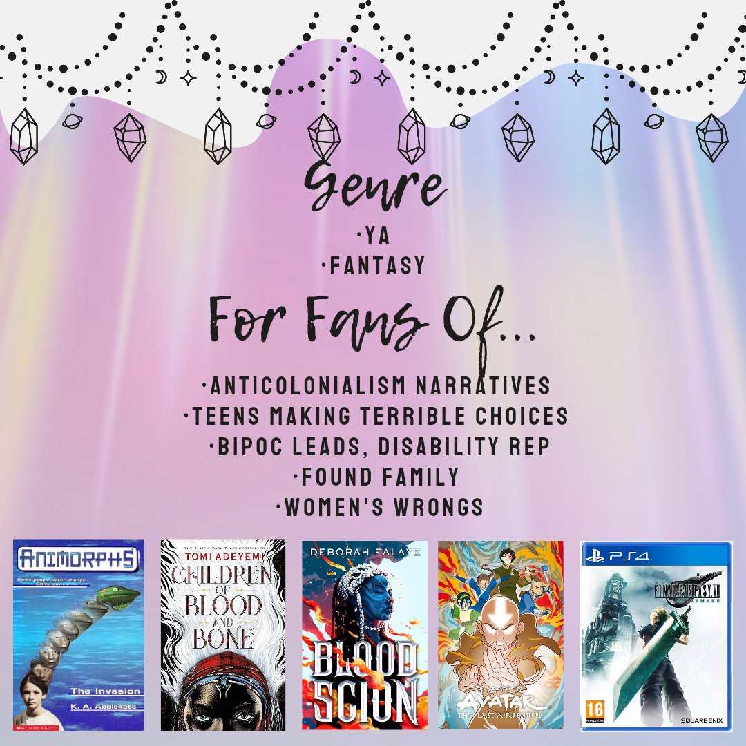 FFVII x Animorphs x Wakanda Forever

Zyra lies, her village burns, &amp; her best friend is ripped away. To get him back, she must cross a world that calls her enemy. The empire of Lyucyent is watching, &amp; the evil she's let in is not so easily removed.

#querying #questpit #YA #F