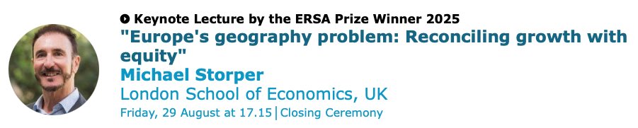 ERSA (@ersa_org) on Twitter photo 🎓 Don’t miss the #ERSA2025 Closing!
We’re honored to welcome Prof. Michael Storper, ERSA Prize Winner, for a keynote on:
“Europe’s geography problem: Reconciling growth with equity”
📅 Fri 29/08
📍 Panteion University <a href="/panteion/">Panteion University</a>
🔗 ersa.eventsair.com/ersa2025/keyno…
#RegionalScience 🎓 Don’t miss the #ERSA2025 Closing!
We’re honored to welcome Prof. Michael Storper, ERSA Prize Winner, for a keynote on:
“Europe’s geography problem: Reconciling growth with equity”
📅 Fri 29/08
📍 Panteion University <a href="/panteion/">Panteion University</a>
🔗 ersa.eventsair.com/ersa2025/keyno…
#RegionalScience