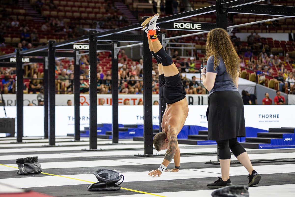 bolderathlete's tweet photo. Wishing there was handstand walking at the Age-Group @CrossFitGames but it doesn’t look like it’s on the movement list. Regardless, we’re always ready to walk on our hands. Hand-walking boosts shoulder endurance, strengthens stabilizing muscles, and enhances upper body power. https://t.co/wmmfaVN6pl